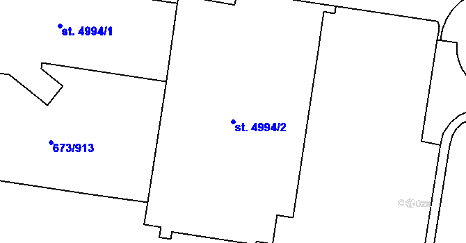 Parcela st. 4994/2 v KÚ Zlín, Katastrální mapa