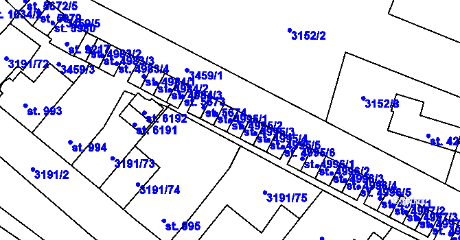 Parcela st. 4995/2 v KÚ Zlín, Katastrální mapa