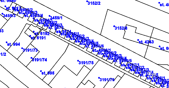 Parcela st. 4995/6 v KÚ Zlín, Katastrální mapa