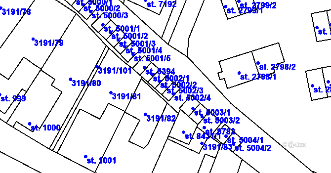 Parcela st. 5002/3 v KÚ Zlín, Katastrální mapa