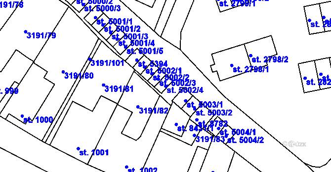 Parcela st. 5002/4 v KÚ Zlín, Katastrální mapa