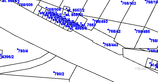 Parcela st. 5013/1 v KÚ Zlín, Katastrální mapa
