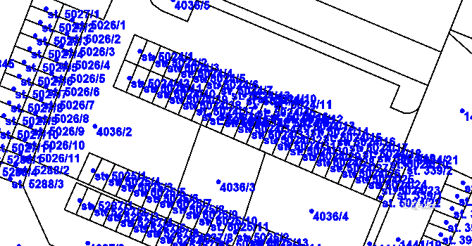 Parcela st. 5024/34 v KÚ Zlín, Katastrální mapa