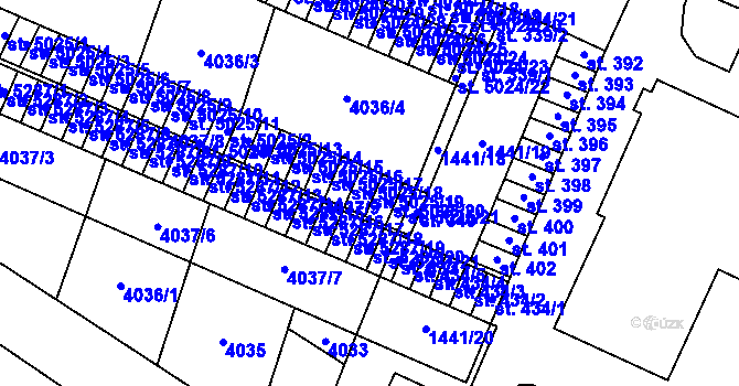 Parcela st. 5025/19 v KÚ Zlín, Katastrální mapa