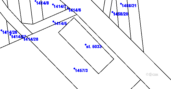 Parcela st. 5033 v KÚ Zlín, Katastrální mapa