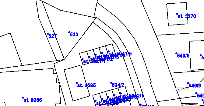 Parcela st. 5041/4 v KÚ Zlín, Katastrální mapa