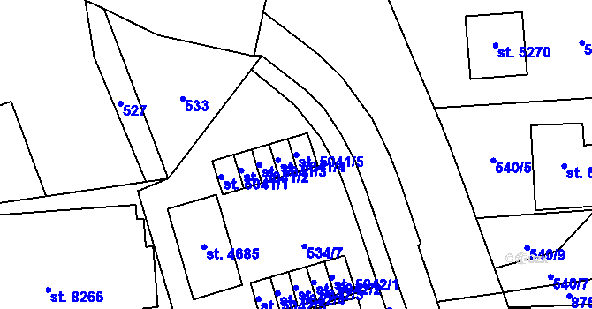 Parcela st. 5041/5 v KÚ Zlín, Katastrální mapa