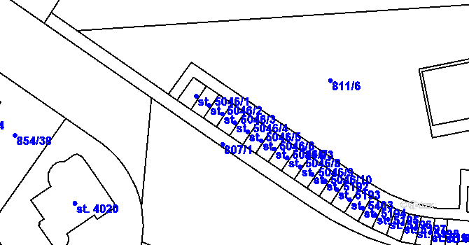 Parcela st. 5046/4 v KÚ Zlín, Katastrální mapa