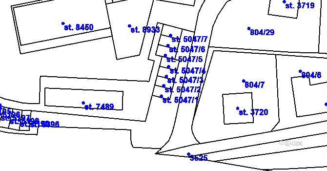 Parcela st. 5047/2 v KÚ Zlín, Katastrální mapa