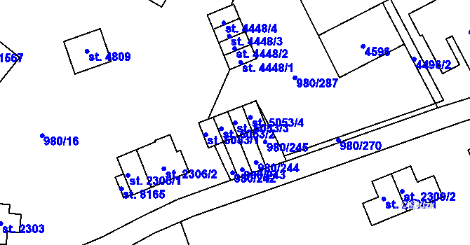 Parcela st. 5053/3 v KÚ Zlín, Katastrální mapa