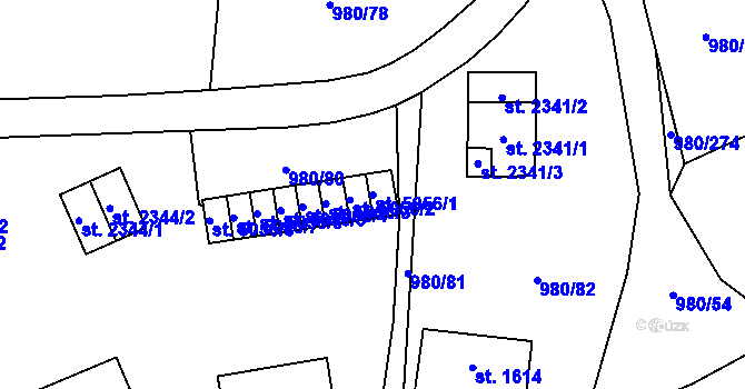 Parcela st. 5056/1 v KÚ Zlín, Katastrální mapa