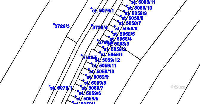 Parcela st. 5058/1 v KÚ Zlín, Katastrální mapa