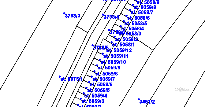 Parcela st. 5059/11 v KÚ Zlín, Katastrální mapa