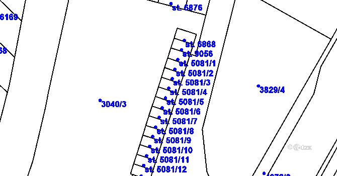 Parcela st. 5081/4 v KÚ Zlín, Katastrální mapa