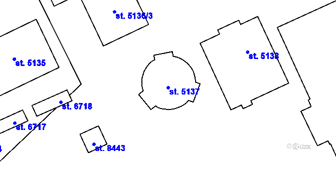 Parcela st. 5137 v KÚ Zlín, Katastrální mapa
