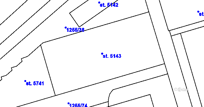 Parcela st. 5143 v KÚ Zlín, Katastrální mapa