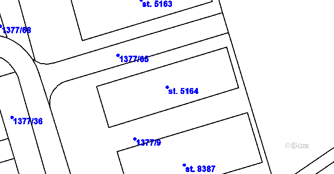 Parcela st. 5164 v KÚ Zlín, Katastrální mapa