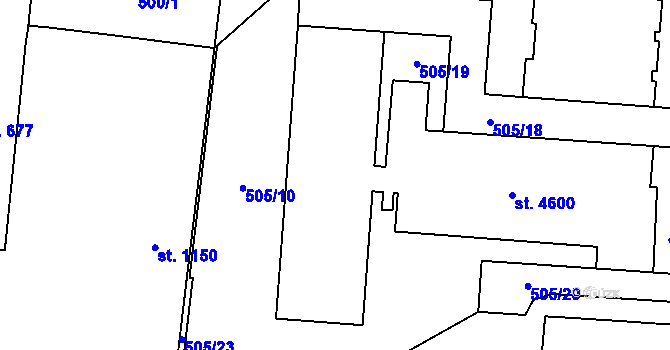 Parcela st. 5203 v KÚ Zlín, Katastrální mapa
