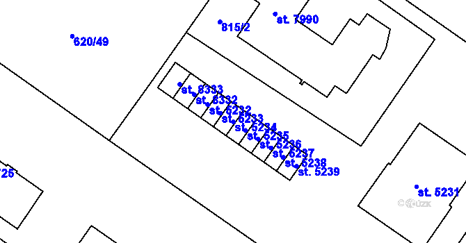 Parcela st. 5234 v KÚ Zlín, Katastrální mapa