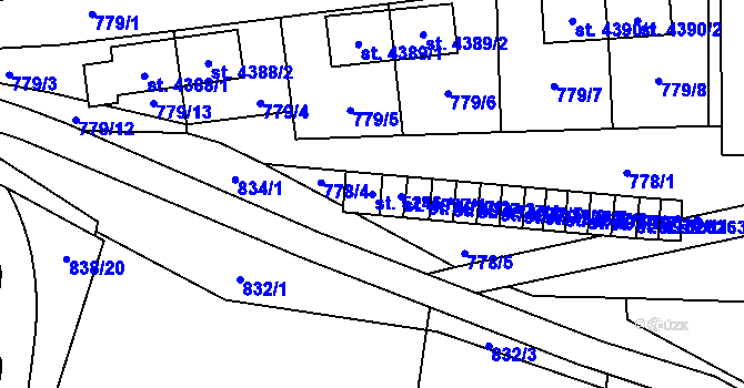 Parcela st. 5246 v KÚ Zlín, Katastrální mapa