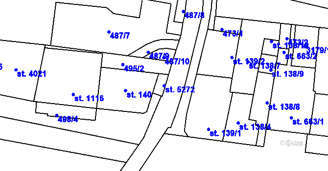 Parcela st. 5272 v KÚ Zlín, Katastrální mapa
