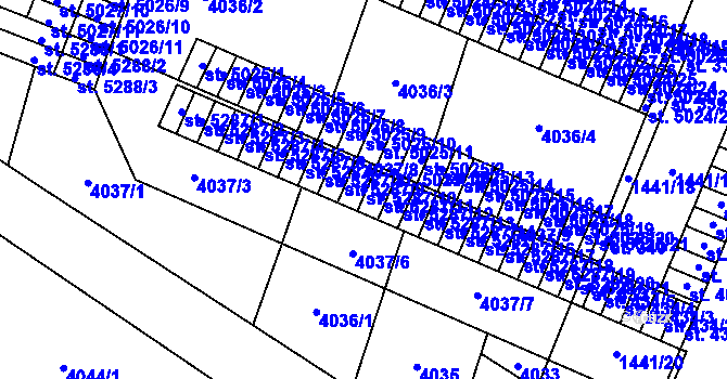 Parcela st. 5287/10 v KÚ Zlín, Katastrální mapa