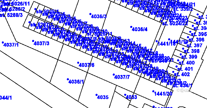 Parcela st. 5287/14 v KÚ Zlín, Katastrální mapa