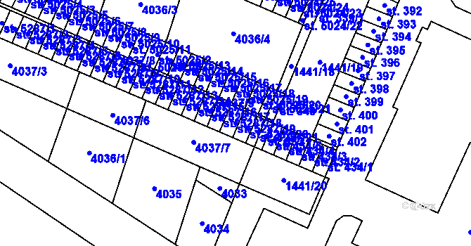 Parcela st. 5287/19 v KÚ Zlín, Katastrální mapa