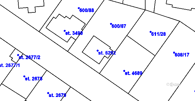 Parcela st. 5292 v KÚ Zlín, Katastrální mapa