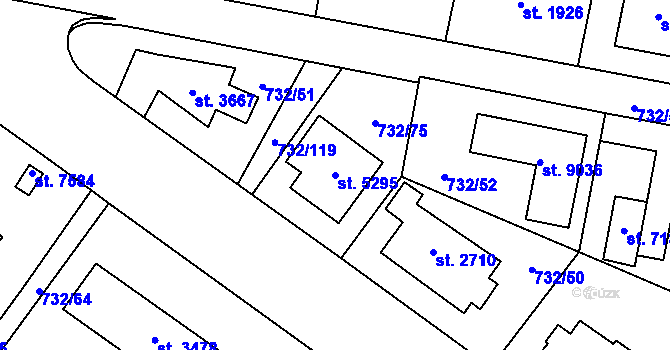 Parcela st. 5295 v KÚ Zlín, Katastrální mapa