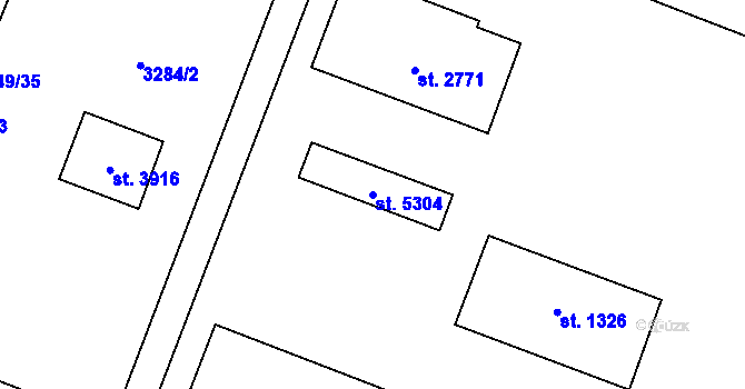 Parcela st. 5304 v KÚ Zlín, Katastrální mapa