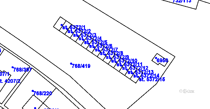Parcela st. 5372/9 v KÚ Zlín, Katastrální mapa
