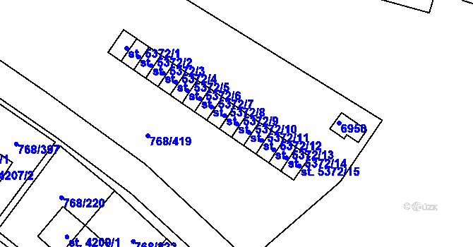 Parcela st. 5372/10 v KÚ Zlín, Katastrální mapa