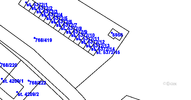 Parcela st. 5372/15 v KÚ Zlín, Katastrální mapa