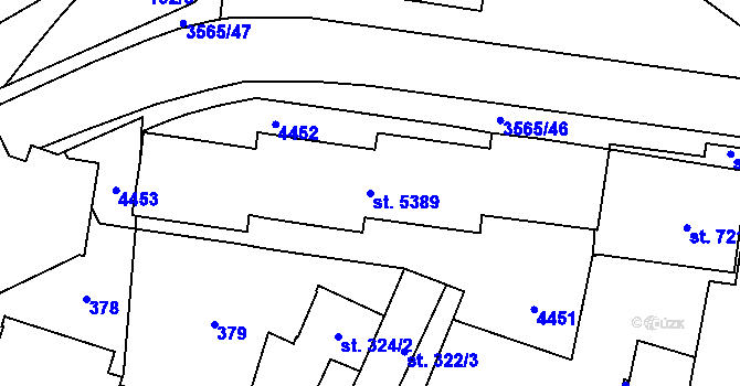 Parcela st. 5389 v KÚ Zlín, Katastrální mapa