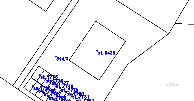 Parcela st. 5425 v KÚ Zlín, Katastrální mapa