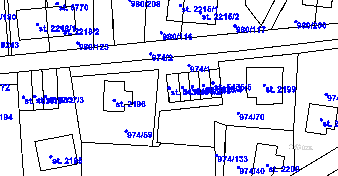 Parcela st. 5435/1 v KÚ Zlín, Katastrální mapa