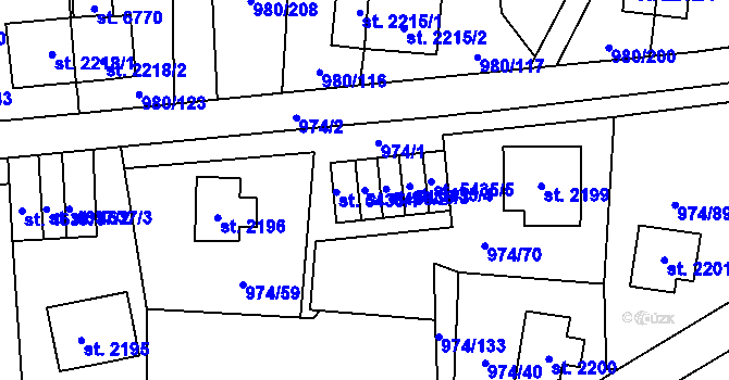 Parcela st. 5435/2 v KÚ Zlín, Katastrální mapa