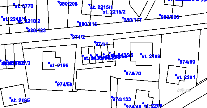 Parcela st. 5435/4 v KÚ Zlín, Katastrální mapa