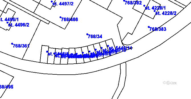 Parcela st. 5446/9 v KÚ Zlín, Katastrální mapa