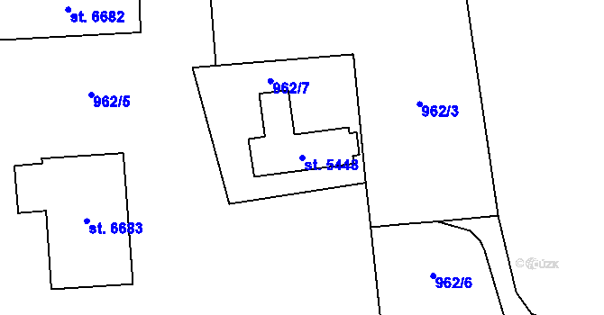 Parcela st. 5448 v KÚ Zlín, Katastrální mapa