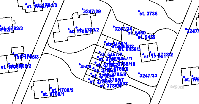 Parcela st. 5457/2 v KÚ Zlín, Katastrální mapa