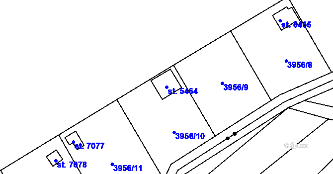 Parcela st. 5464 v KÚ Zlín, Katastrální mapa