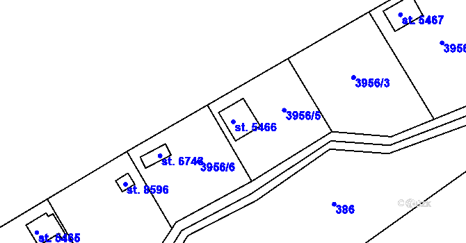 Parcela st. 5466 v KÚ Zlín, Katastrální mapa