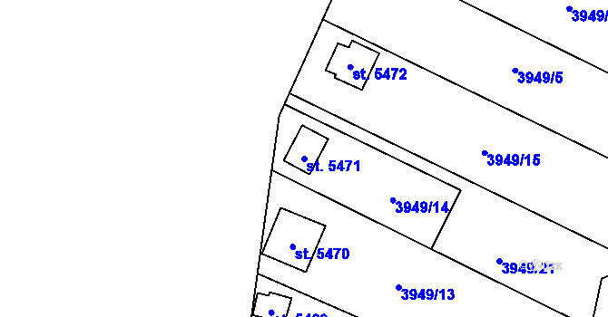 Parcela st. 5471 v KÚ Zlín, Katastrální mapa