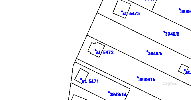 Parcela st. 5472 v KÚ Zlín, Katastrální mapa