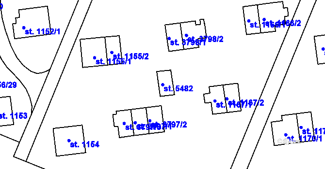 Parcela st. 5482 v KÚ Zlín, Katastrální mapa