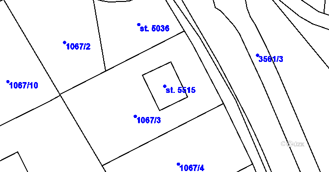Parcela st. 5515 v KÚ Zlín, Katastrální mapa