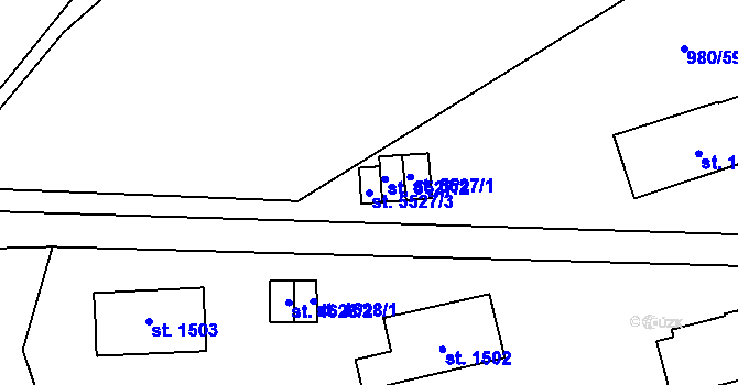 Parcela st. 5527/3 v KÚ Zlín, Katastrální mapa