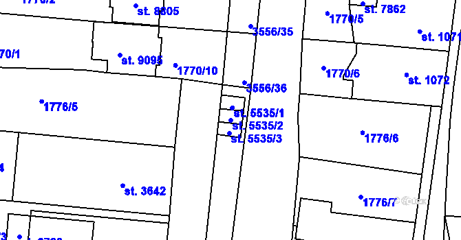 Parcela st. 5535/2 v KÚ Zlín, Katastrální mapa
